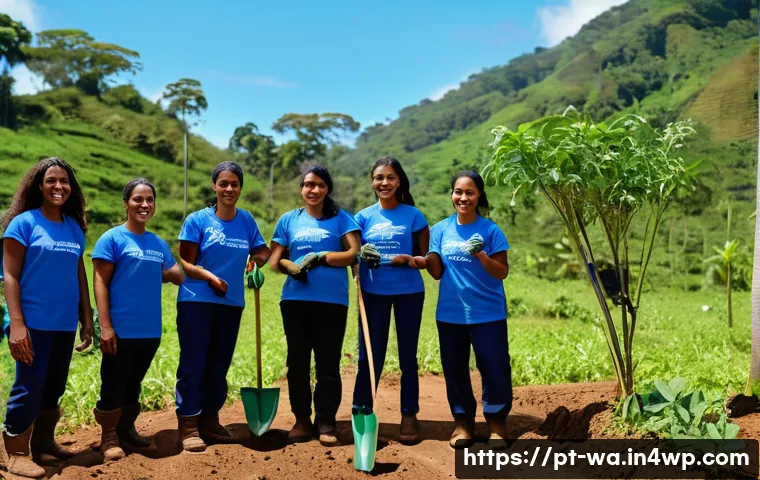 탄소 격리 식재 프로젝트의 여성 참여 증진 방안 - A diverse group of Brazilian women actively participating in a community tree planting project for c...